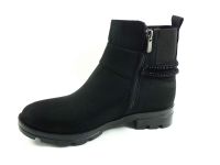 Fermuarlı Taşlı Kadın Botu - Siyah-Süet - 115 - Thumbnail