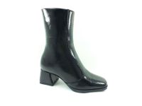 Fermuarlı Topuklu Bayan Bot - Siyah-Rugan - 04 - Thumbnail