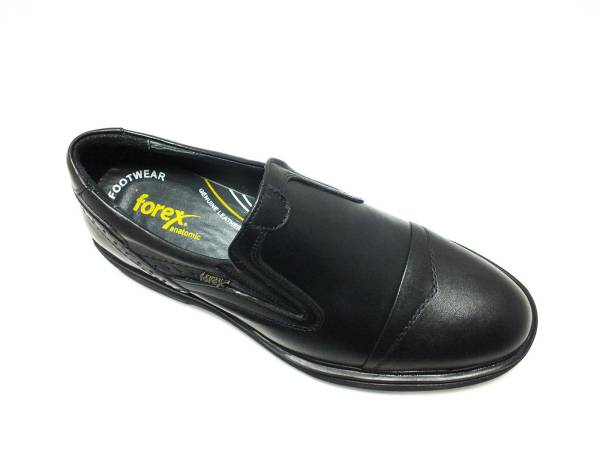 Forex Bağcıksız Hakiki Deri Erkek Ayakkabısı Siyah 57 2987