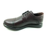 Gerçek Deri Bağcıklı Günlük Erkek Ayakkabı - Bordo - 2918 - Thumbnail