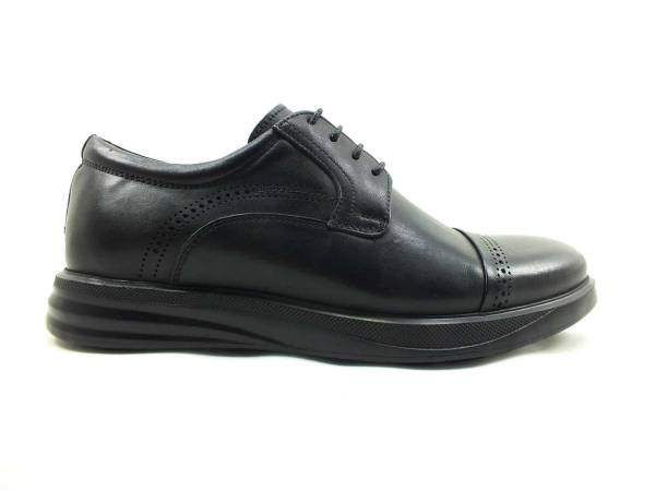 Gerçek Deri Bağcıklı Günlük Erkek Ayakkabı - Siyah - 2918