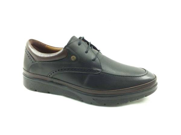 Forex Hakiki Deri Bağcıklı Hafif Erkek Ayakkabı - Siyah - 2968