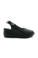 Gerçek Deri Bayan Sandalet - Siyah - 070 - Thumbnail