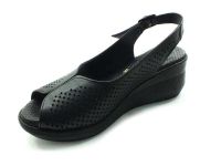 Gerçek Deri Bayan Sandalet - Siyah - 070 - Thumbnail