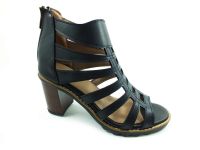 Fermuarlı Gladyatör Bayan Sandalet - Siyah - 266 - Thumbnail