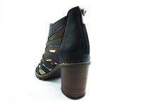 Fermuarlı Gladyatör Bayan Sandalet - Siyah - 266 - Thumbnail