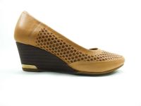 Hakiki Deri Dolgu Topuklu Bayan Ayakkabı - Taba - 10-1 - Thumbnail