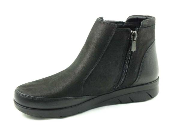 Hakiki Deri Fermuarlı Kadın Botu - Siyah - 100.P09