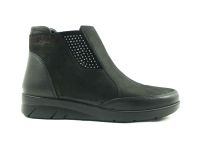 Hakiki Deri Fermuarlı Kadın Botu - Siyah - 100.P09 - Thumbnail