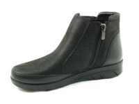 Hakiki Deri Fermuarlı Kadın Botu - Siyah - 100.P09 - Thumbnail