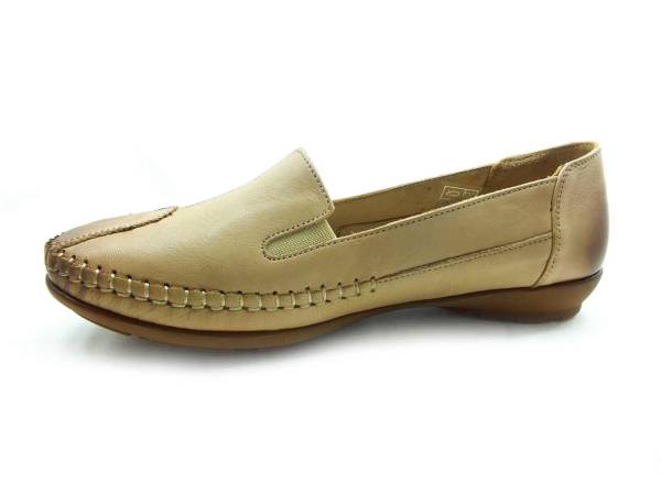 Hakiki Deri Günlük Bayan Ayakkabı - Bej - 134