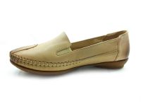 Hakiki Deri Günlük Bayan Ayakkabı - Bej - 134 - Thumbnail