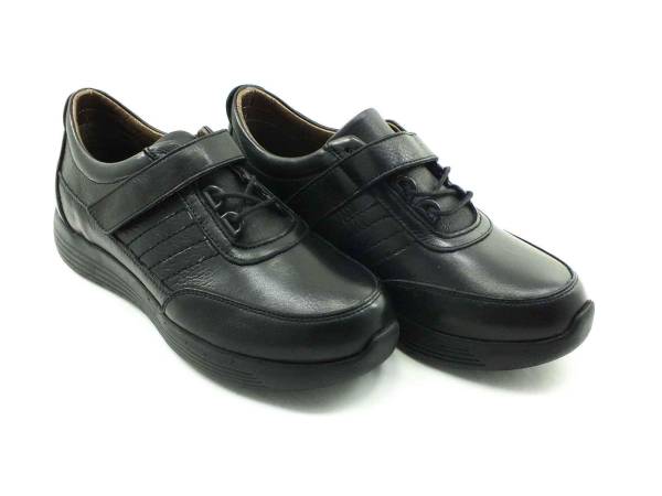 Hakiki Deri Günlük Cırtlı Kadın Ayakkabı - Siyah - 1031