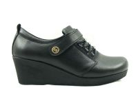 Hakiki Deri Günlük Cırtlı Kadın Ayakkabı - Siyah - 385 - Thumbnail