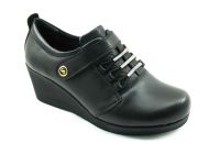 Hakiki Deri Günlük Cırtlı Kadın Ayakkabı - Siyah - 385 - Thumbnail