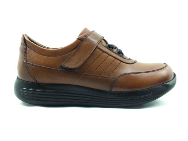 Hakiki Deri Günlük Cırtlı Kadın Ayakkabı - Taba - 1031