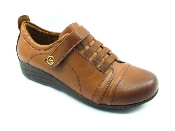 Hakiki Deri Günlük Cırtlı Kadın Ayakkabı - Taba - 240