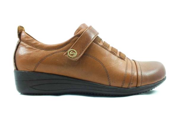 Hakiki Deri Günlük Cırtlı Kadın Ayakkabı - Taba - 240