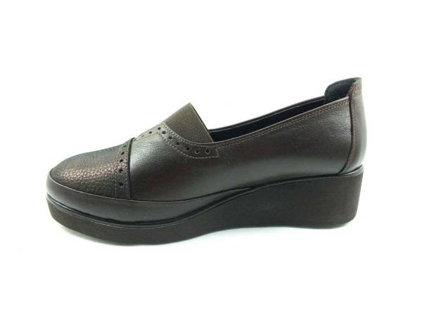Hakiki Deri Günlük Kadın Ayakkabı - Kahverengi - 99