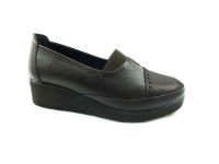 Hakiki Deri Günlük Kadın Ayakkabı - Kahverengi - 99 - Thumbnail