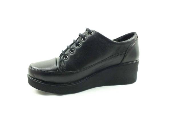 Hakiki Deri Fermuarlı Kadın Ayakkabı - Siyah - 07.5000