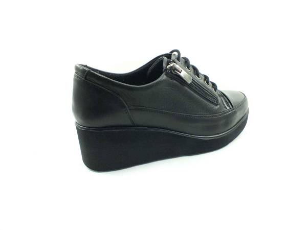 Hakiki Deri Fermuarlı Kadın Ayakkabı - Siyah - 07.5000
