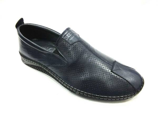 Hakiki Deri Günlük Yazlık Erkek Ayakkabı Lacivert 05 1036