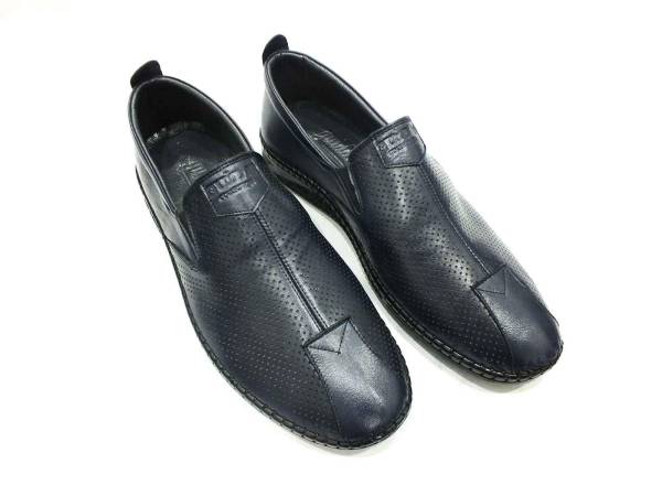 Hakiki Deri Günlük Yazlık Erkek Ayakkabı Lacivert 05 1036