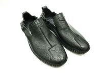 Hakiki Deri Günlük Yazlık Erkek Ayakkabı Siyah 05 1034 - Thumbnail