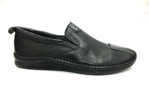 Hakiki Deri Günlük Yazlık Erkek Ayakkabı Siyah 05 1036