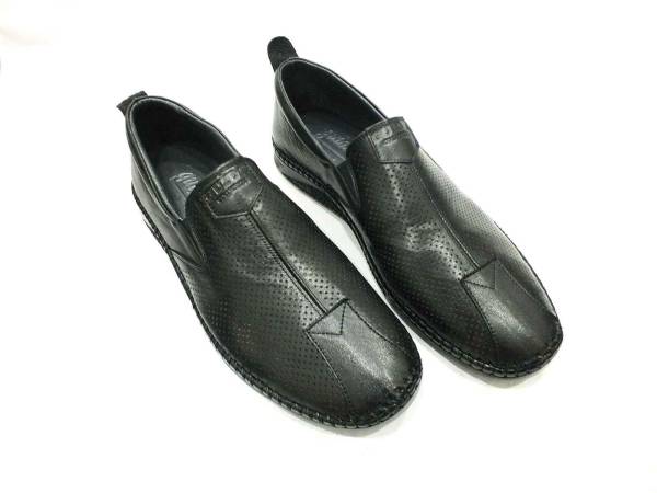 Hakiki Deri Günlük Yazlık Erkek Ayakkabı Siyah 05 1036