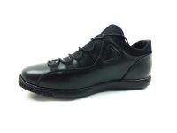 Hakiki Deri Streç Erkek Sneaker Ayakkabı - Siyah - 4459 - Thumbnail
