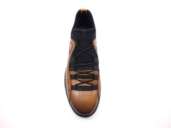 Hakiki Deri Streç Erkek Sneaker Ayakkabı - Taba - 4459