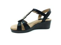 Hakiki Deri Tokalı Kadın Sandalet - Siyah - 561 - Thumbnail