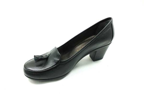 Hamer Jack Hakiki Deri Topuklu Ayakkabı Siyah 07 950