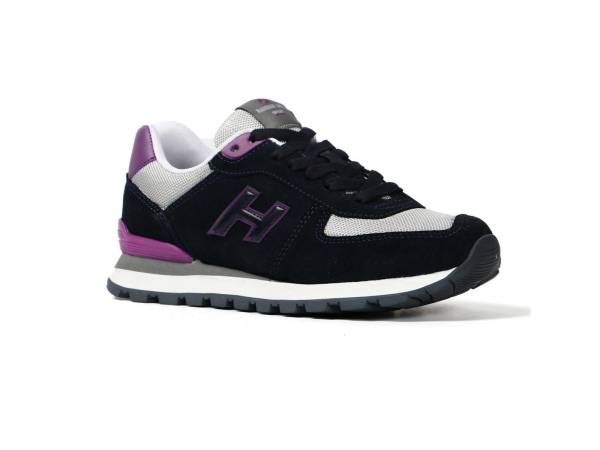 Hammer Jack Bağcıklı Hakiki Deri Spor Ayakkabı Lacivert-Mor 07 19250 G