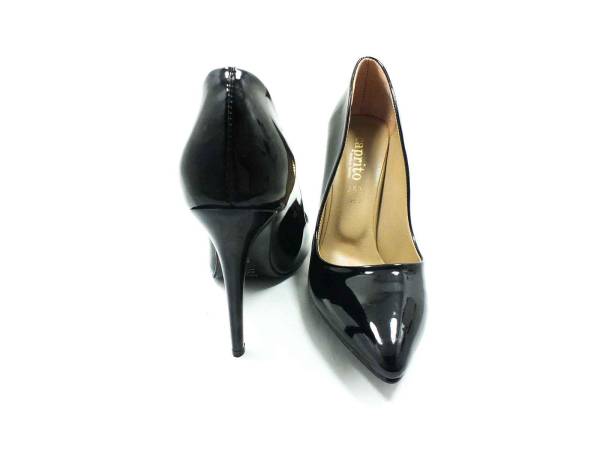 Caprito İnce Topuklu Kadın Stiletto Siyah-Rugan 13 1800