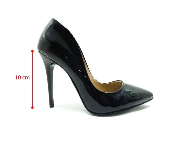Caprito İnce Topuklu Kadın Stiletto Siyah-Rugan 13 1800