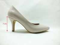 Marine Shoes 7 cm Topuklu Ayakkabı Bej-Kırışık 86 412 - Thumbnail