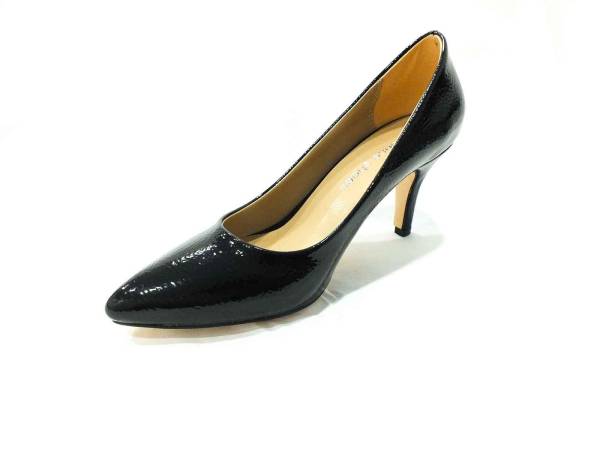 Marine Shoes 7 cm Topuklu Ayakkabı Siyah-Rugan 86 412