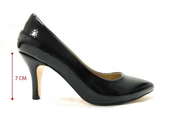 Marine Shoes 7 cm Topuklu Ayakkabı Siyah-Rugan 86 412