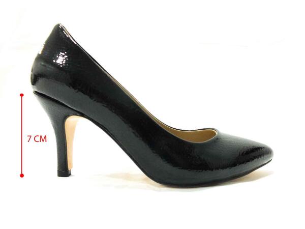 Marine Shoes 7 cm Topuklu Ayakkabı Siyah-Rugan 86 412 - 5