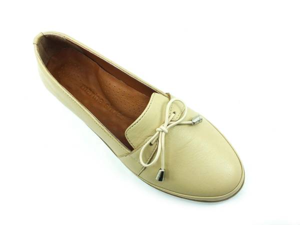 Marine Shoes Gerçek Deri Kadın Babet Ayakkabı Bej 86 K104