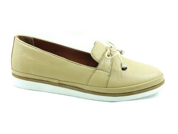 Marine Shoes Gerçek Deri Kadın Babet Ayakkabı Bej 86 K104
