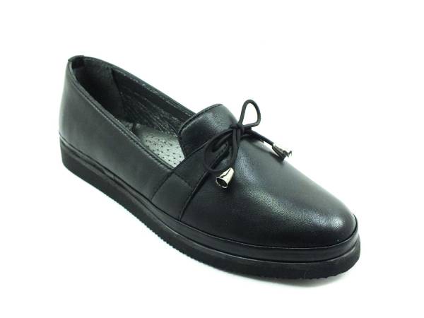 Marine Shoes Gerçek Deri Kadın Babet Ayakkabı Siyah 86 K104
