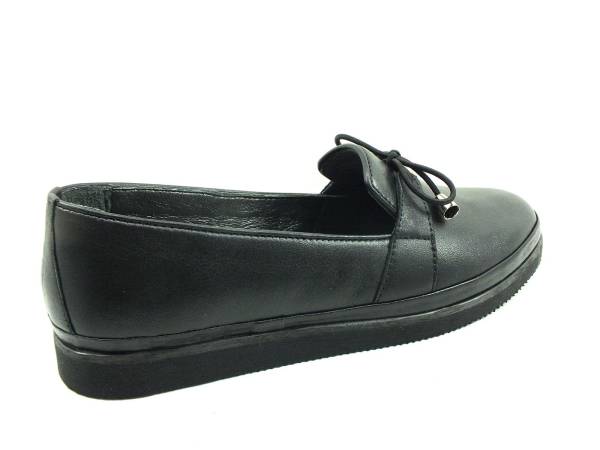 Marine Shoes Gerçek Deri Kadın Babet Ayakkabı Siyah 86 K104