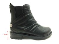 Marine Shoes Hakiki Deri Fermuarlı Kadın Botu Siyah 86 70113 - Thumbnail