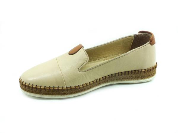 Marine Shoes Hakiki Deri Günlük Bayan Ayakkabı Bej 86 P01 - 2