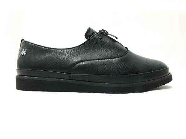 Marine Shoes Hakiki Deri Günlük Kadın Ayakkabı Siyah 86 525