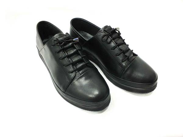 Marine Shoes Hakiki Deri Günlük Kadın Ayakkabı Siyah-Siyah 86 K196